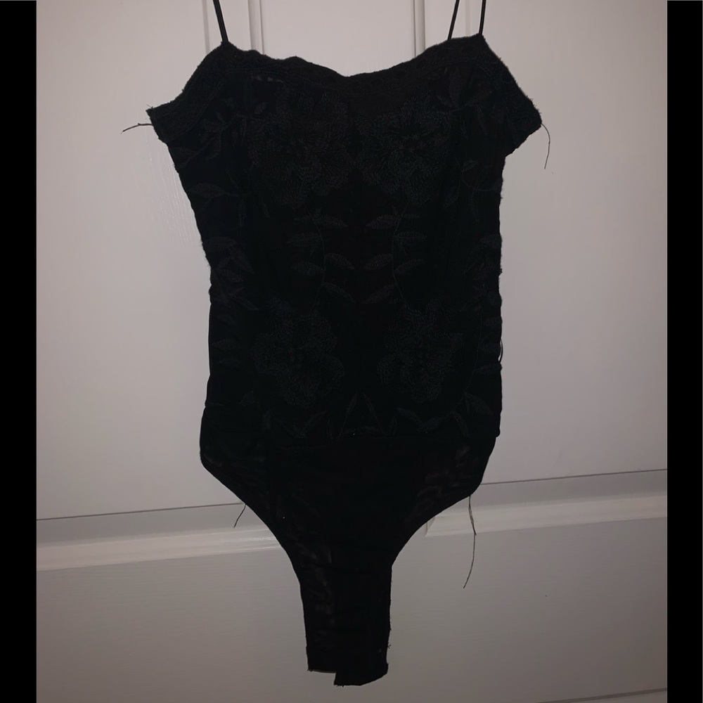 Black, lace bodysuit from topshop